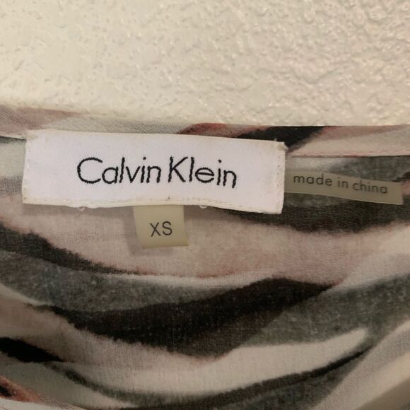 Calvin Klein Zebra Print Faux Wrap Blouse Top XS - Picture 4 of 8